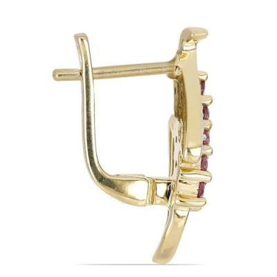 NATURAL GLASS FILLED RUBY STONE EARRINGS IN STERLING SILVER – WHOLESALE JEWELRY SUPPLIER